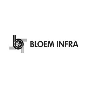 Zwart-wit logo Bloem Infra
