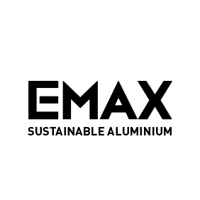 Zwart-wit logo E-Max