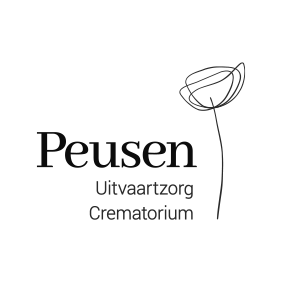 Zwart-wit logo Peusen Uitvaart Crematorium