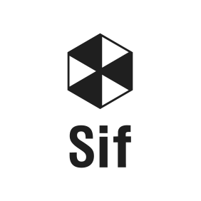 Zwart-wit logo Sif