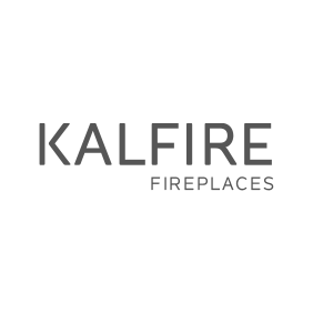 Zwart-wit logo Kalfire firesplaces