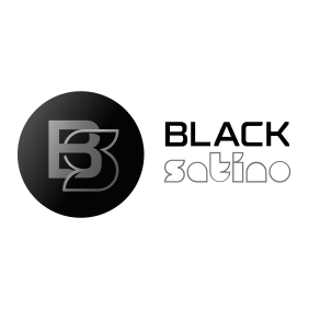 Zwart-wit logo Black Santino