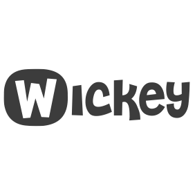 Zwart-wit logo Wickey